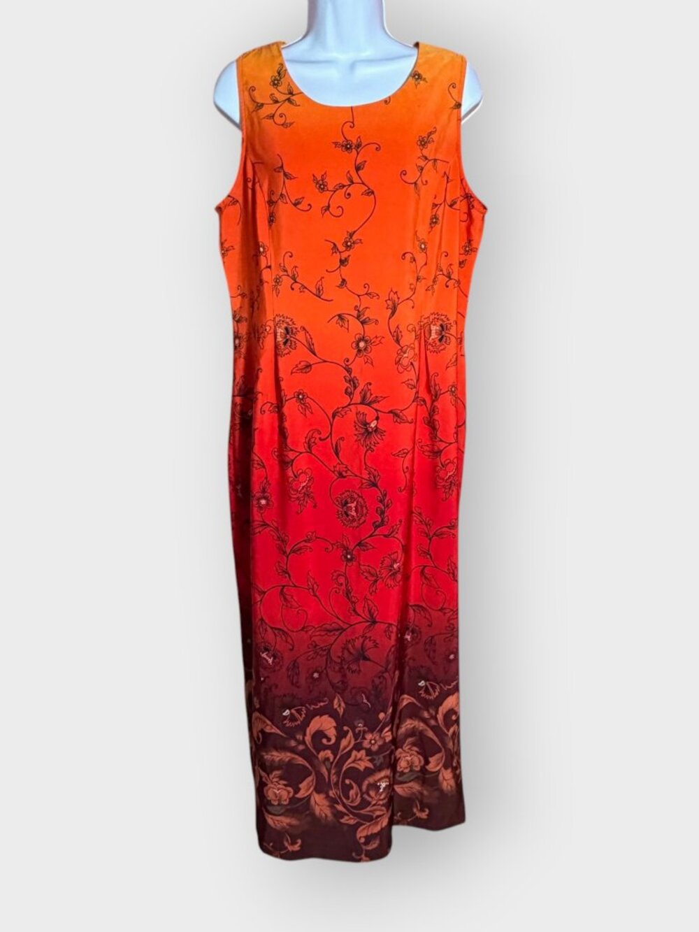 Katlyn O'Farrel Floral Maxi Dress | 14 | Orange Ombre | Phoebe Friends Boho